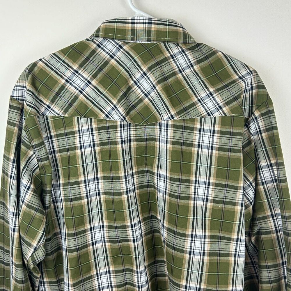 Roper Green White Plaid Pearl Snap Cowboy Western Shirt XL - Picture 11 of 12